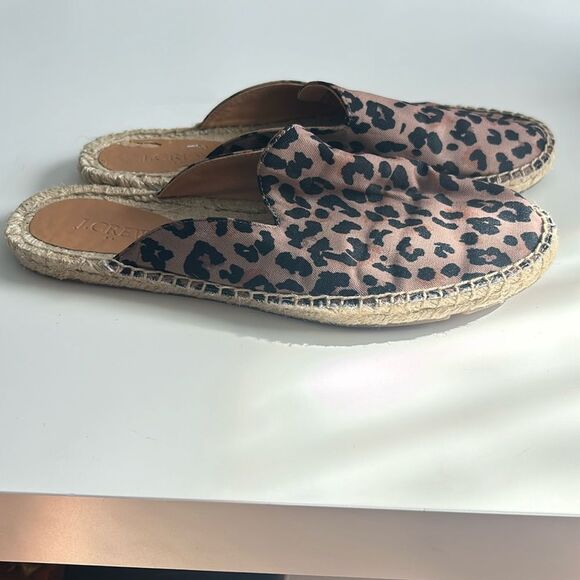 J. Crew Factory Animal Printed Espadrille Mule Slides Size 8 - Picture 2 of 12